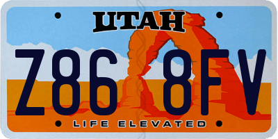 UT license plate Z868FV