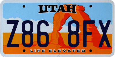 UT license plate Z868FX