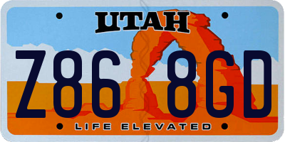 UT license plate Z868GD