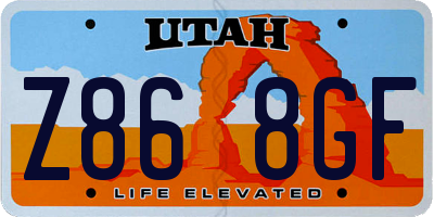 UT license plate Z868GF