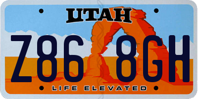 UT license plate Z868GH
