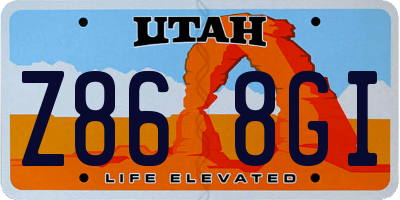 UT license plate Z868GI