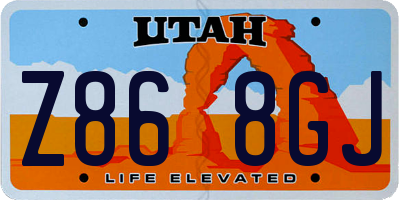 UT license plate Z868GJ