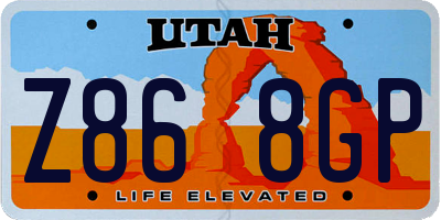 UT license plate Z868GP