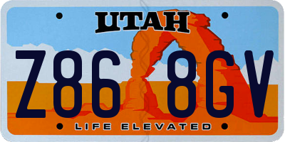 UT license plate Z868GV