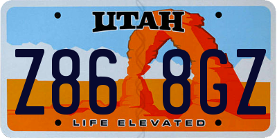UT license plate Z868GZ
