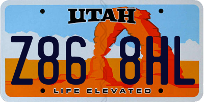 UT license plate Z868HL