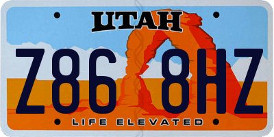 UT license plate Z868HZ
