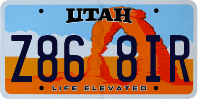 UT license plate Z868IR