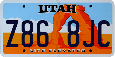 UT license plate Z868JC