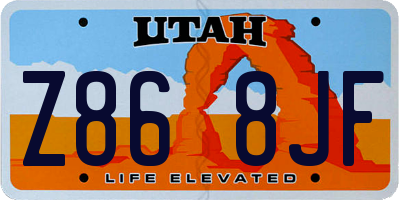 UT license plate Z868JF