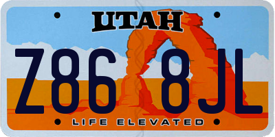 UT license plate Z868JL