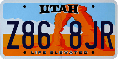 UT license plate Z868JR