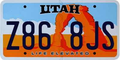 UT license plate Z868JS