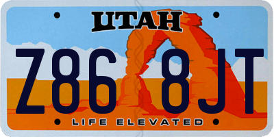 UT license plate Z868JT