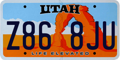 UT license plate Z868JU