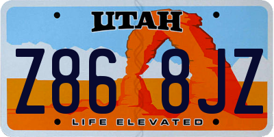 UT license plate Z868JZ