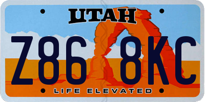 UT license plate Z868KC