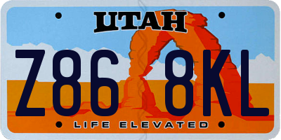 UT license plate Z868KL