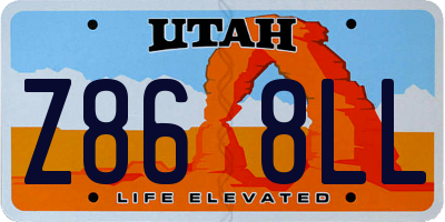 UT license plate Z868LL