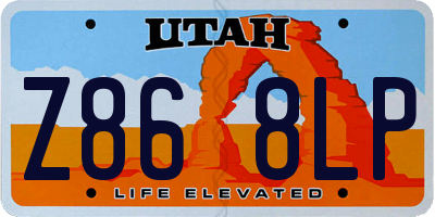 UT license plate Z868LP