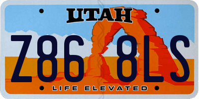 UT license plate Z868LS