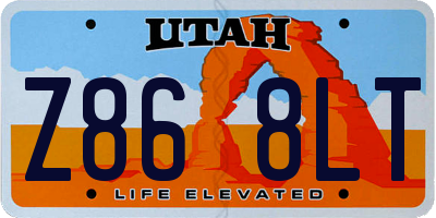 UT license plate Z868LT