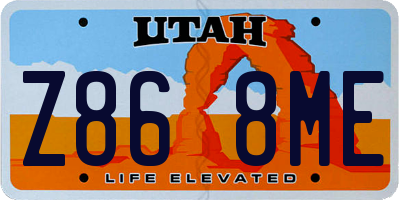 UT license plate Z868ME