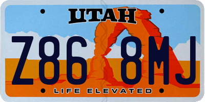 UT license plate Z868MJ