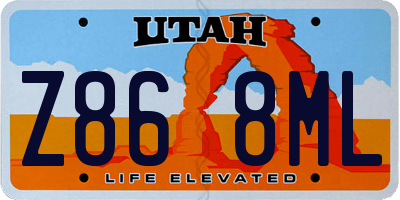 UT license plate Z868ML