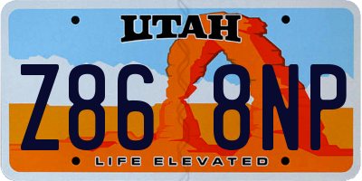 UT license plate Z868NP