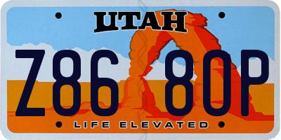 UT license plate Z868OP