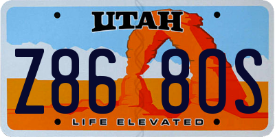 UT license plate Z868OS