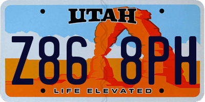 UT license plate Z868PH