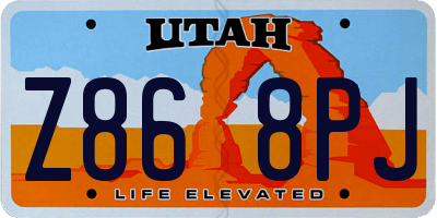 UT license plate Z868PJ
