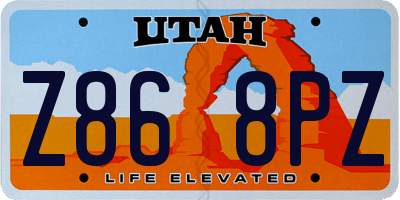 UT license plate Z868PZ