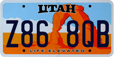 UT license plate Z868QB