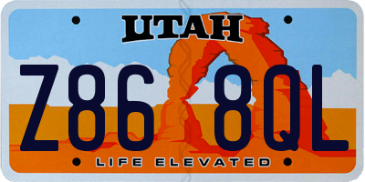 UT license plate Z868QL