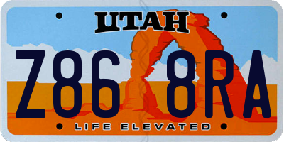 UT license plate Z868RA