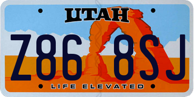UT license plate Z868SJ
