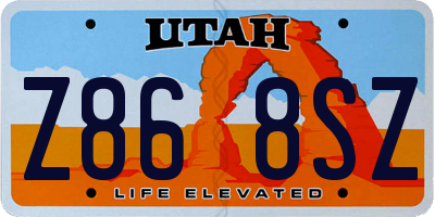 UT license plate Z868SZ
