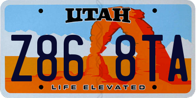 UT license plate Z868TA