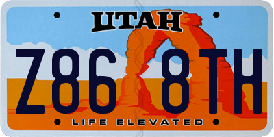 UT license plate Z868TH