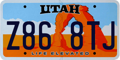 UT license plate Z868TJ