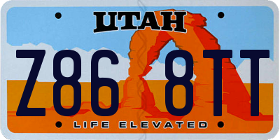 UT license plate Z868TT