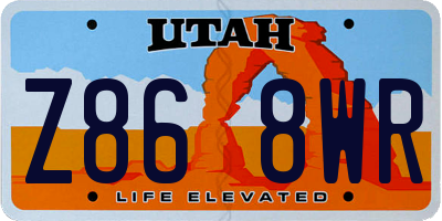 UT license plate Z868WR