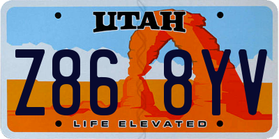 UT license plate Z868YV