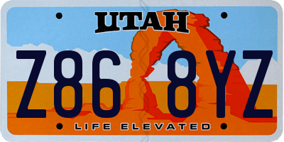 UT license plate Z868YZ