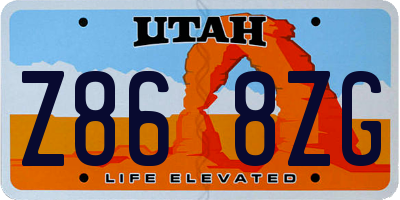 UT license plate Z868ZG
