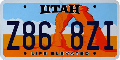 UT license plate Z868ZI